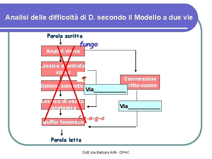 Analisi delle difficoltà di D. secondo il Modello a due vie Parola scritta fungo