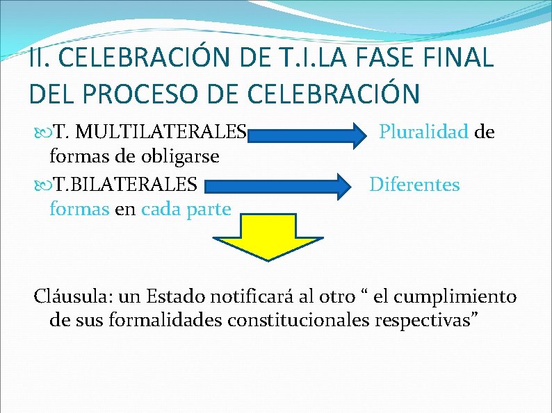 II. CELEBRACIÓN DE T. I. LA FASE FINAL DEL PROCESO DE CELEBRACIÓN T. MULTILATERALES