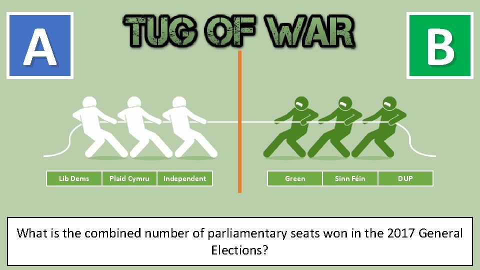 A Lib Dems B Plaid Cymru Independent Green Sinn Féin DUP What is the