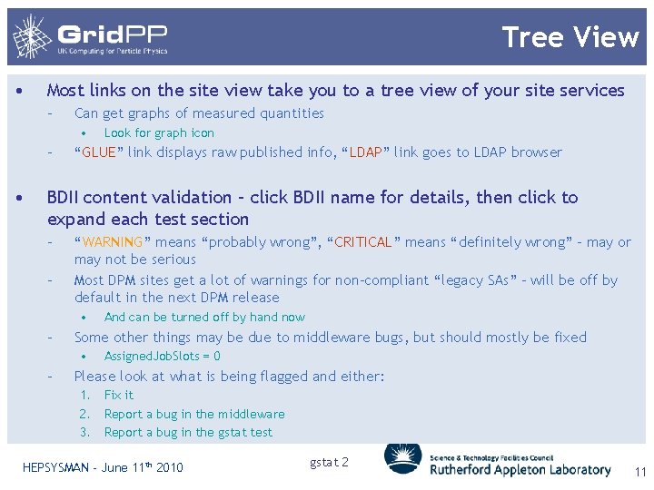Tree View • Most links on the site view take you to a tree