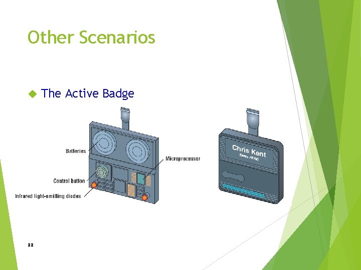 Other Scenarios 22 The Active Badge 