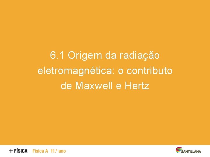 6. 1 Origem da radiação eletromagnética: o contributo de Maxwell e Hertz 