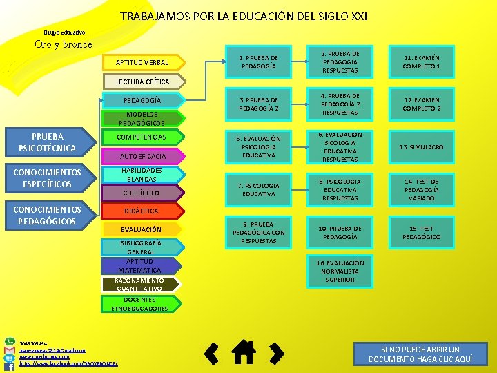 TRABAJAMOS POR LA EDUCACIÓN DEL SIGLO XXI Grupo educativo Oro y bronce APTITUD VERBAL