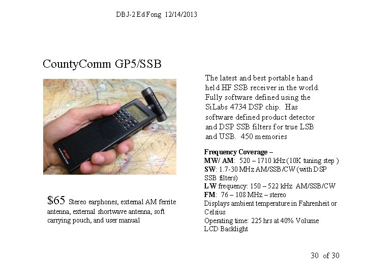 DBJ-2 Ed Fong 12/14/2013 County. Comm GP 5/SSB The latest and best portable hand