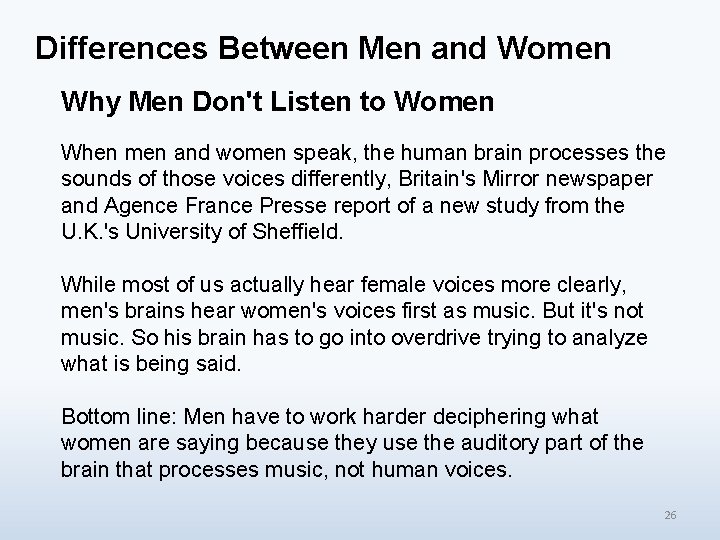 Differences Between Men and Women Why Men Don't Listen to Women When men and