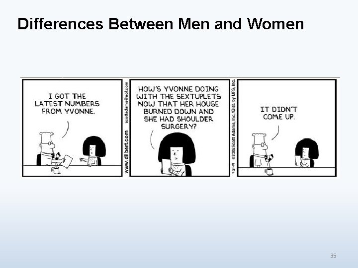 Differences Between Men and Women 35 