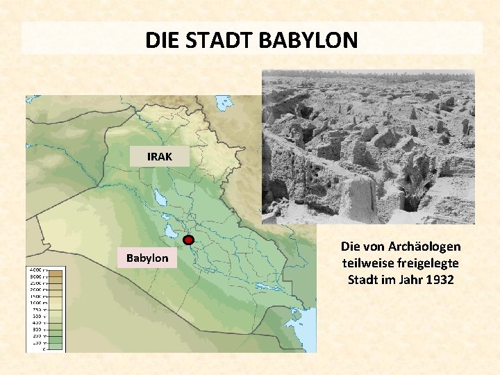 DIE STADT BABYLON IRAK Babylon Die von Archäologen teilweise freigelegte Stadt im Jahr 1932