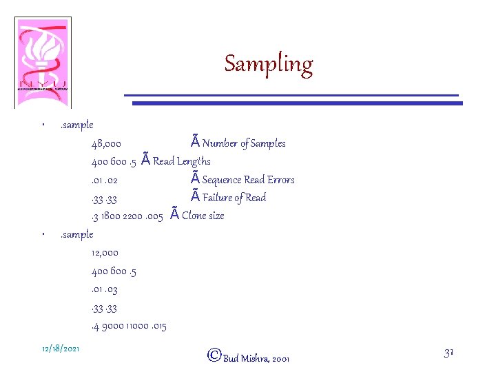 Sampling • • . sample 48, 000 Ã Number of Samples 400 600. 5