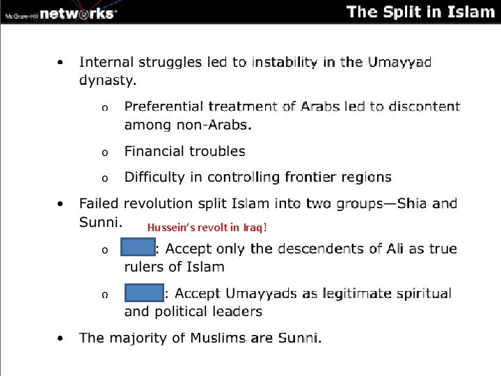 Hussein’s revolt in Iraq! 