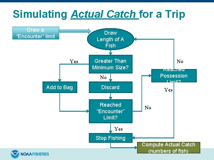 Simulating Actual Catch for a Trip Draw a “Encounter” limit Draw Length of A