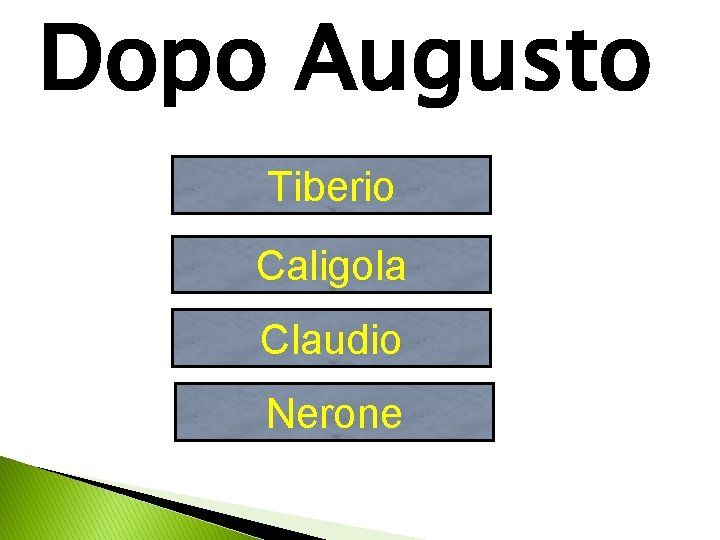 Dopo Augusto Tiberio Caligola Claudio Nerone 