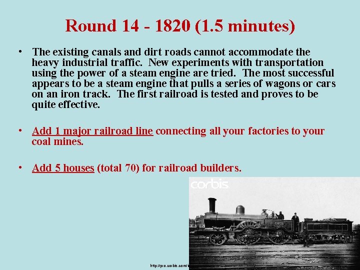 Round 14 - 1820 (1. 5 minutes) • The existing canals and dirt roads
