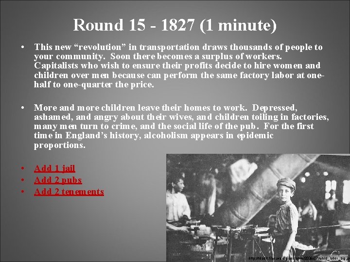 Round 15 - 1827 (1 minute) • This new “revolution” in transportation draws thousands