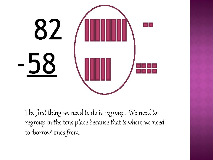 82 -58 The first thing we need to do is regroup. We need to