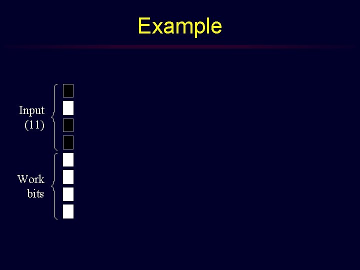 Example Input (11) Work bits 