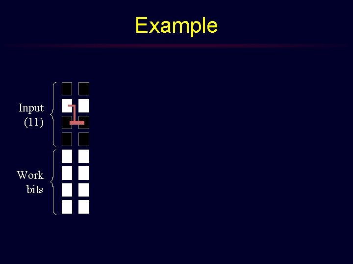 Example Input (11) Work bits 
