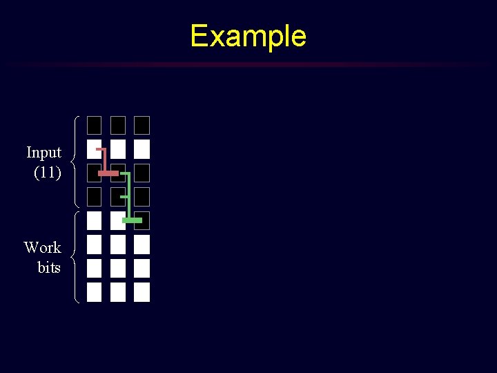 Example Input (11) Work bits 