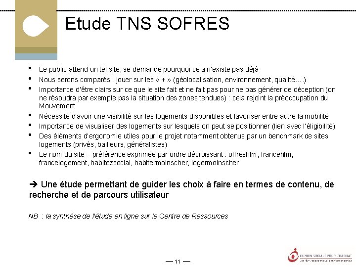 Etude TNS SOFRES • • Le public attend un tel site, se demande pourquoi