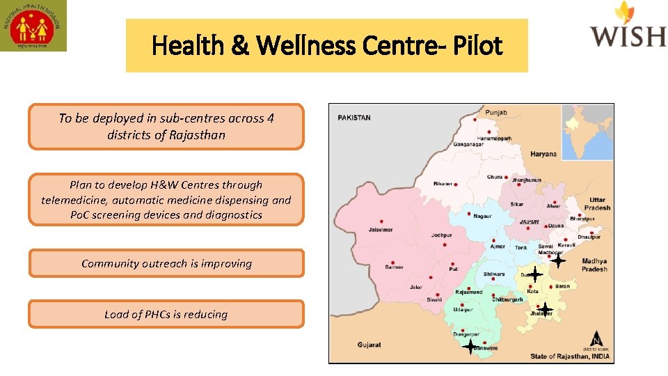 Health & Wellness Centre- Pilot To be deployed in sub-centres across 4 districts of