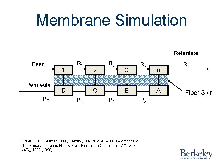 Membrane Simulation Retentate Feed Permeate PD 1 R 1 D 2 R 2 C Membrane Simulation Retentate Feed Permeate PD 1 R 1 D 2 R 2 C