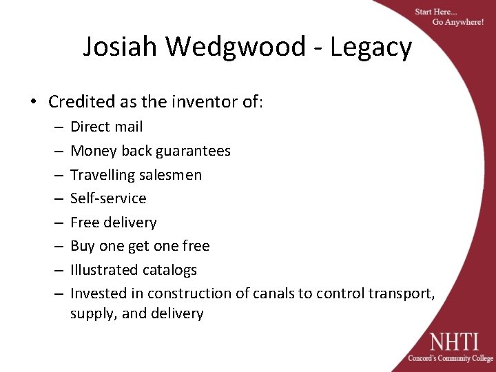 Josiah Wedgwood - Legacy • Credited as the inventor of: – – – –