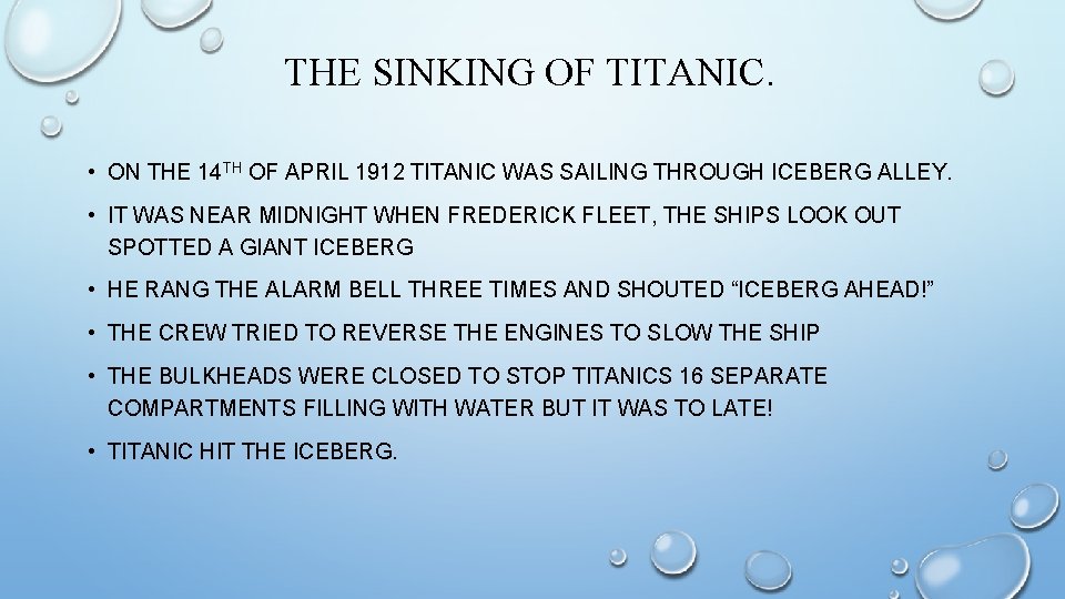 THE SINKING OF TITANIC. • ON THE 14 TH OF APRIL 1912 TITANIC WAS