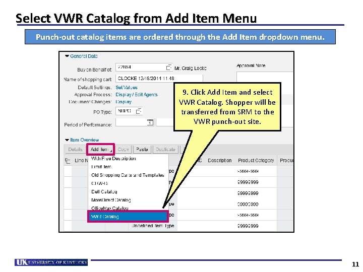 Using the SRM VWR Punchout Catalog for Laboratory