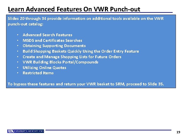 Using the SRM VWR Punchout Catalog for Laboratory