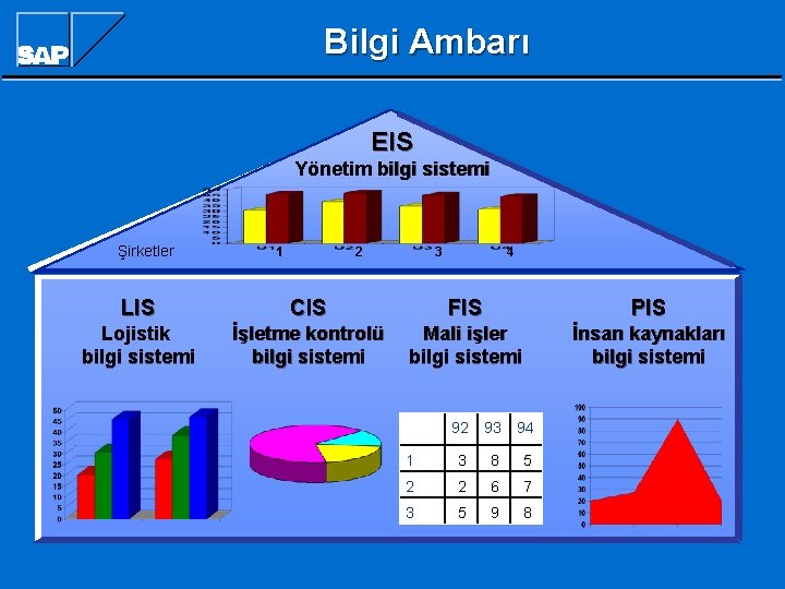 Bilgi Ambarı EIS Yönetim bilgi sistemi Şirketler 1 2 3 4 LIS CIS FIS