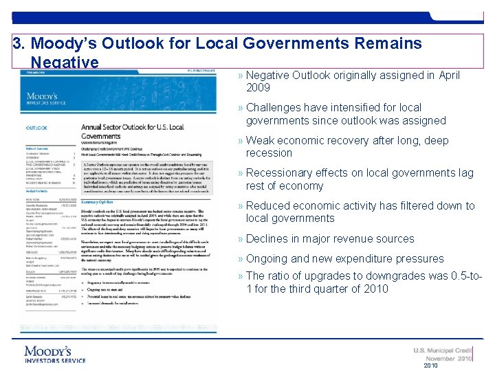 15 3. Moody’s Outlook for Local Governments Remains Negative » Negative Outlook originally assigned