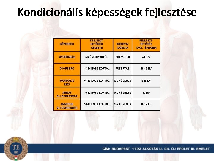 Kondicionális képességek fejlesztése 