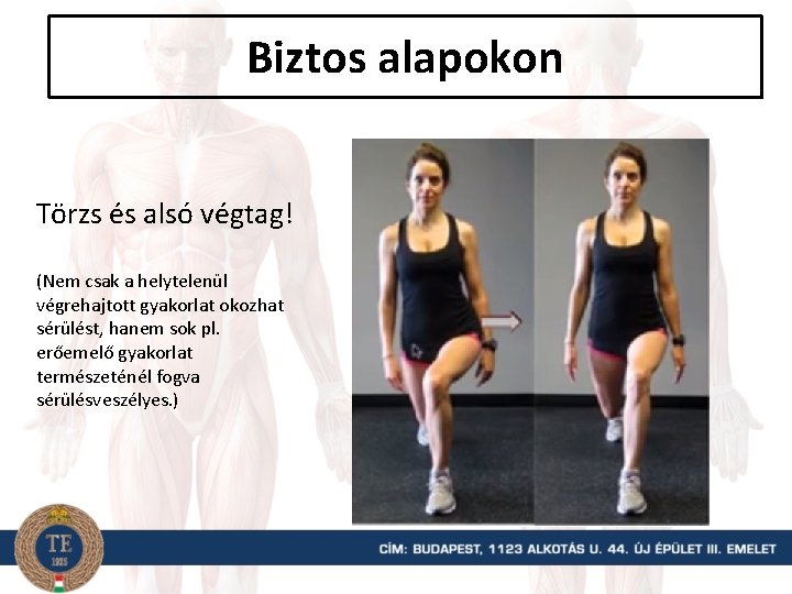 Biztos alapokon Törzs és alsó végtag! (Nem csak a helytelenül végrehajtott gyakorlat okozhat sérülést,