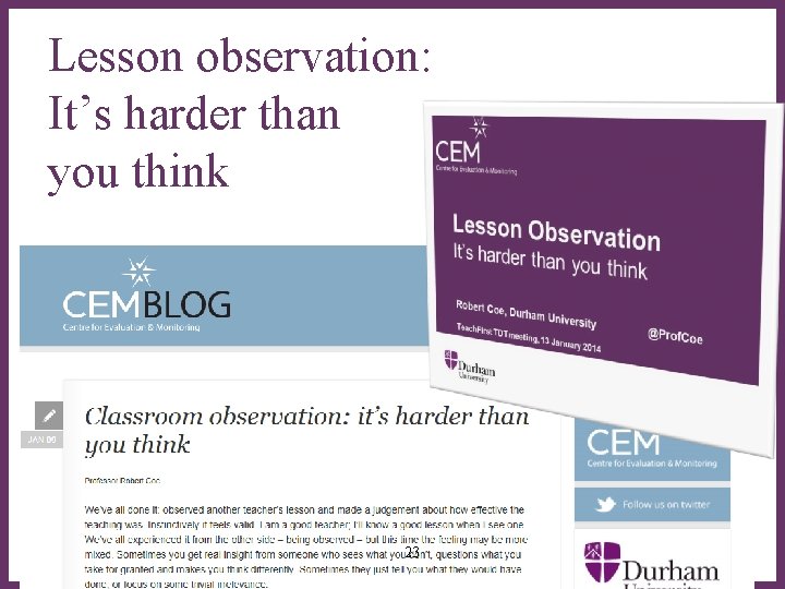 Lesson observation: It’s harder than you think ∂ 23 