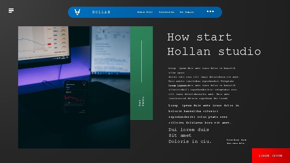 Modern Style Presentation Art Company How start Hollan studio Lorep ipsum duis aute irure