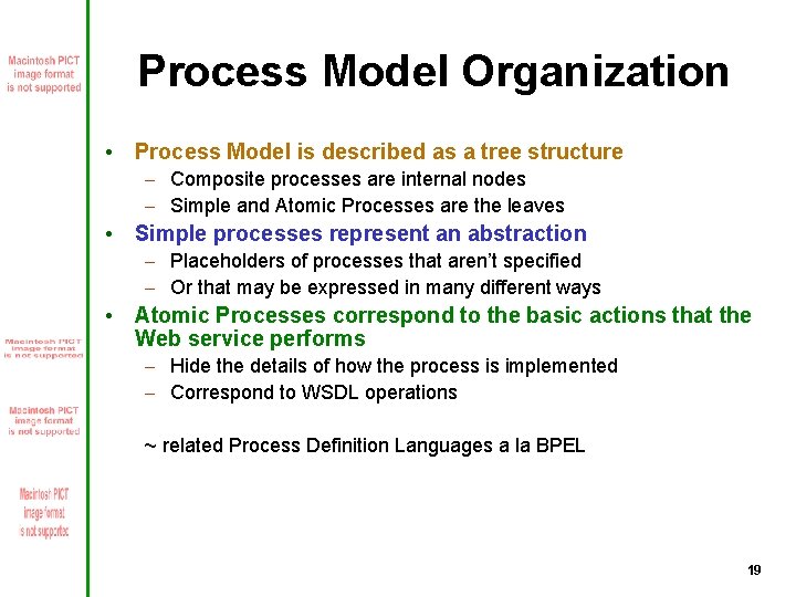 Process Model Organization • Process Model is described as a tree structure – Composite