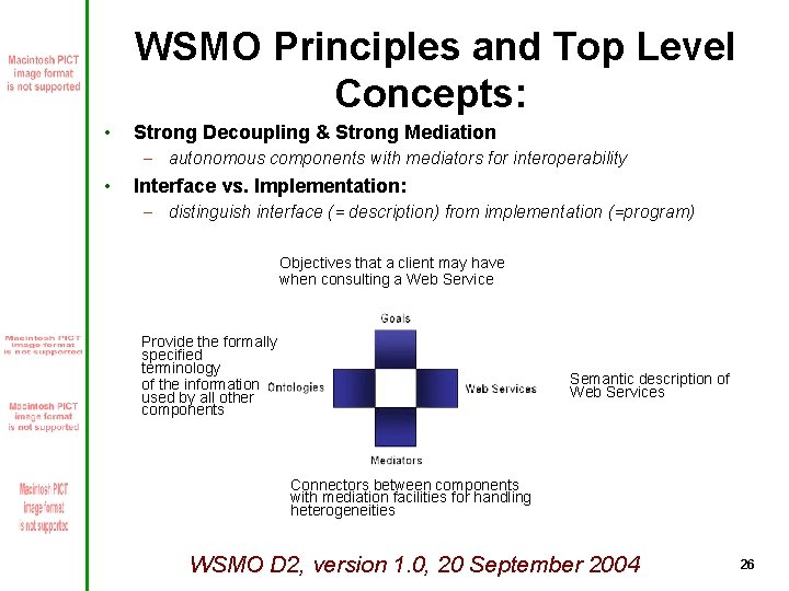 WSMO Principles and Top Level Concepts: • Strong Decoupling & Strong Mediation – autonomous