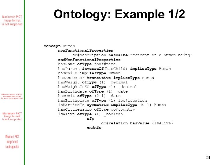 Ontology: Example 1/2 31 