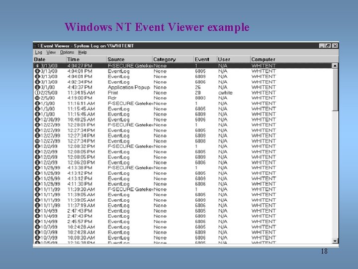 Windows NT Event Viewer example 18 