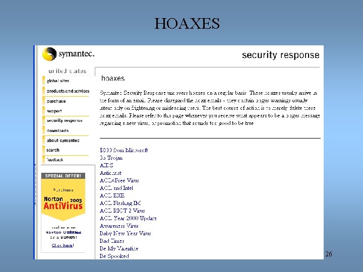 HOAXES 26 