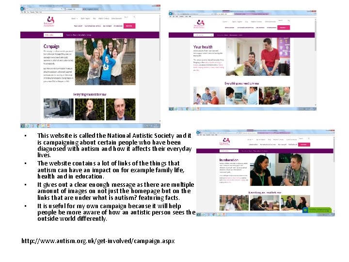  • • This website is called the National Autistic Society and it is