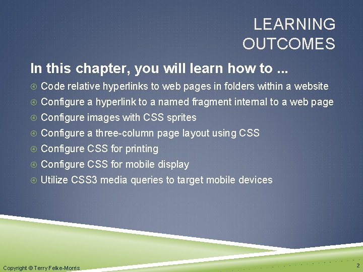 LEARNING OUTCOMES In this chapter, you will learn how to. . . Code relative