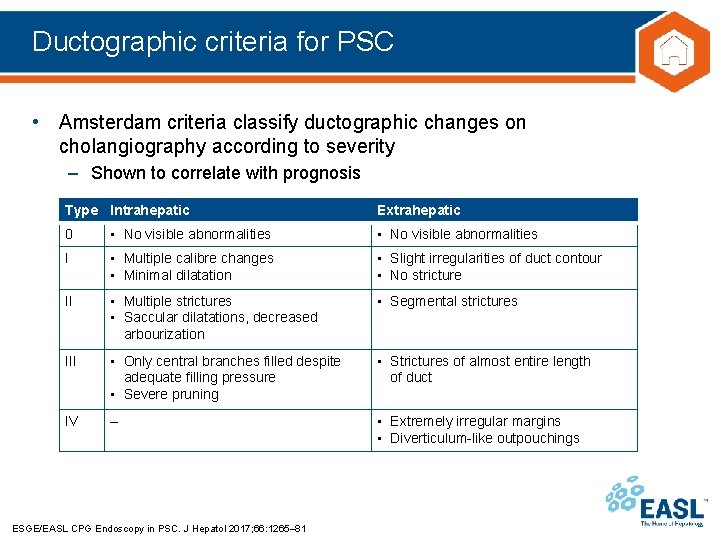 Ductographic criteria for PSC • Amsterdam criteria classify ductographic changes on cholangiography according to