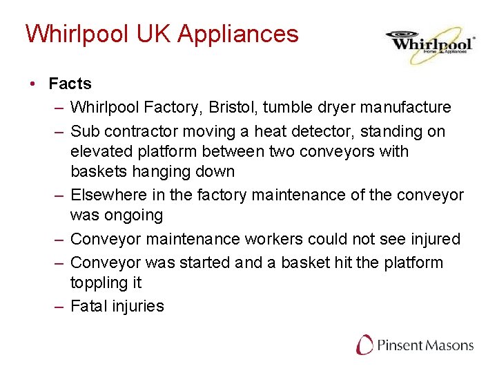 Whirlpool UK Appliances • Facts – Whirlpool Factory, Bristol, tumble dryer manufacture – Sub