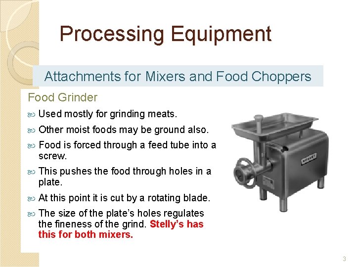 Processing Equipment Attachments for Mixers and Food Choppers Food Grinder Used mostly for grinding