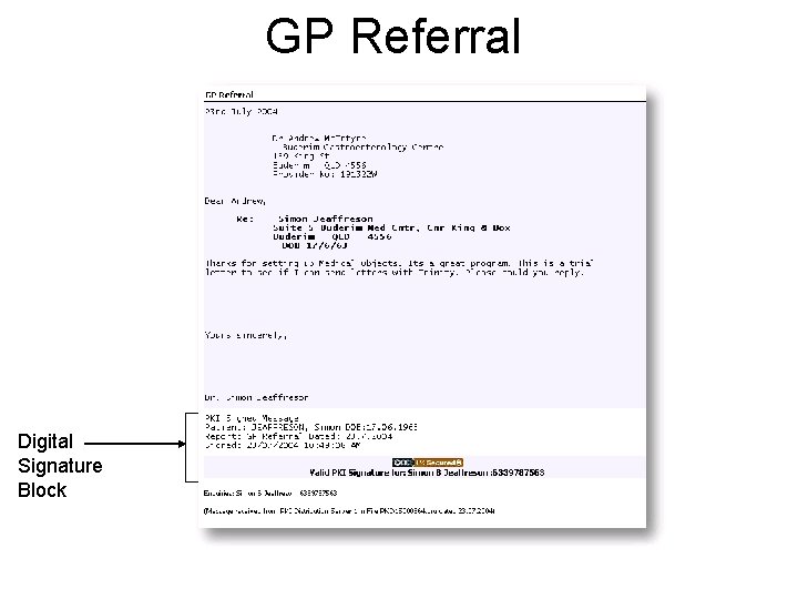 GP Referral Digital Signature Block 
