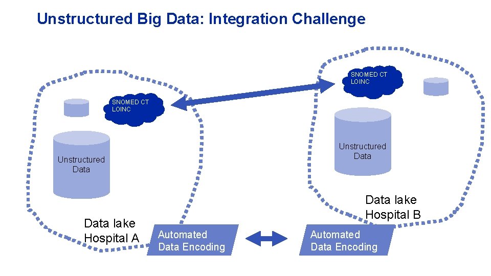 Unstructured Big Data: Integration Challenge SNOMED CT LOINC Unstructured Data lake Hospital A Data