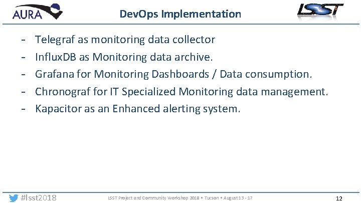 Dev. Ops Implementation - Telegraf as monitoring data collector Influx. DB as Monitoring data