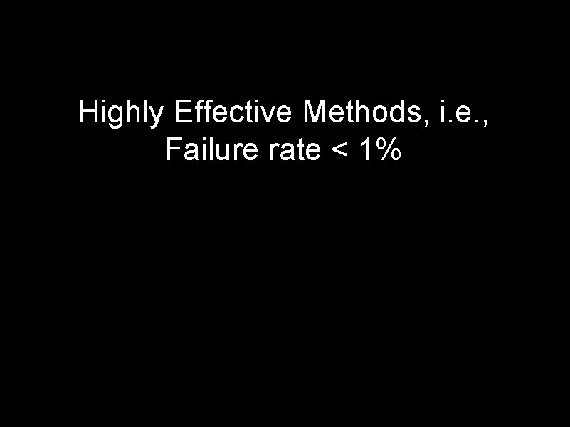 Highly Effective Methods, i. e. , Failure rate < 1% 