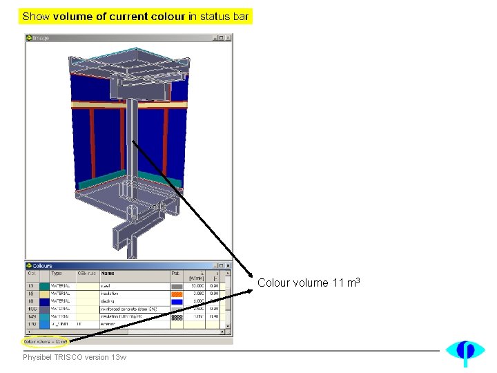 Colour volume 11 m 3 Physibel TRISCO version 13 w 