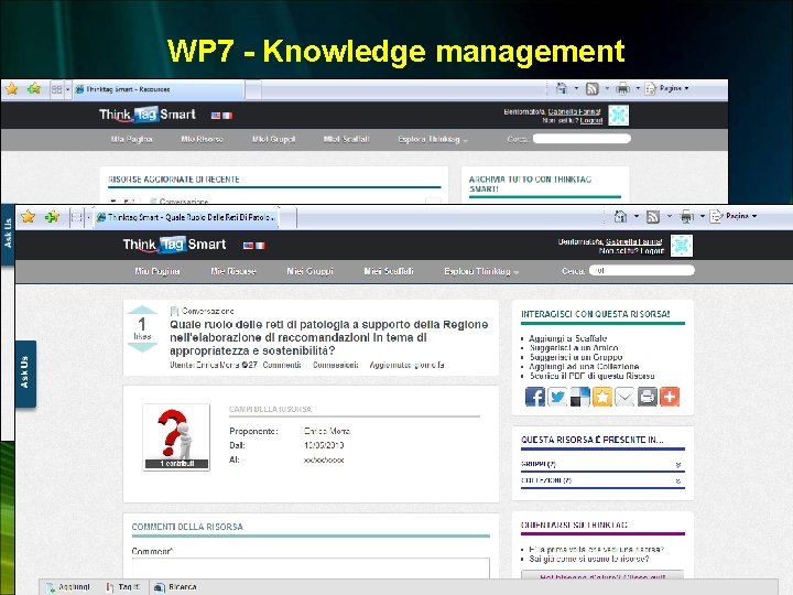 WP 7 - Knowledge management 